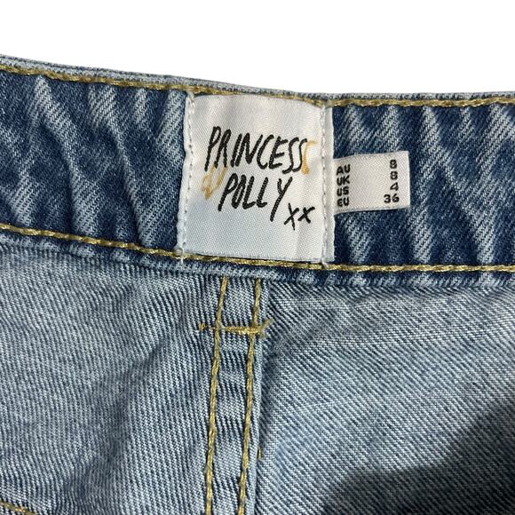 Princess Polly Womens Jeans Size 4 Blue High Rise Boot Flare Leg Zip Fly Denim - Picture 6 of 15